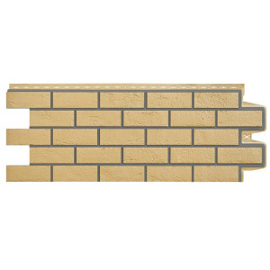 Фасадная панель Grand Line Состаренный кирпич Design песочный со швом RAL 7006