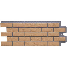 Фасадная панель Grand Line Состаренный кирпич Design Plus солома с темно-бежевым швом