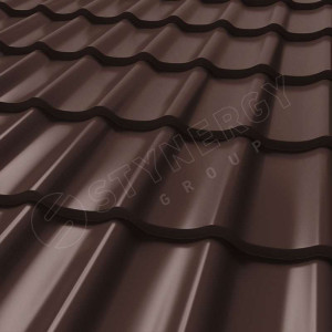 Металлочерепица Стинержи (Stynergy)  СМ Классик CORUNDUM50 RAL 8017 шоколадно-коричневый 0.50