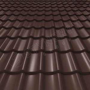 Металлочерепица Стинержи (Stynergy)  СМ Классик CORUNDUM50 RAL 8017 шоколадно-коричневый 0.50