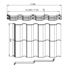 Металлочерепица BudMat (БудМат) коллекция Феррара X-Matt 0.5 цвет 757 (вишневый)
