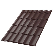 Металлочерепица Металл Профиль Ламонтерра NormanMP ПЭ 01 RR32 темно-коричневый 0.5 мм