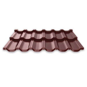 Модульная металлочерепица Руукки (Ruukki) Finnera 05 Crown BT Zn 275 (кирпично-красный) RR29