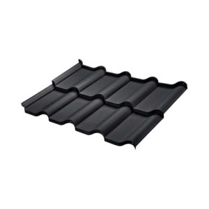Металлочерепица BudMat (БудМат) коллекция Феррара D-Matt 0.5 цвет Ral 9005 (черный)