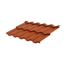 Модульная металлочерепица Aquasystem (Аквасистем) Гётеборг 0,5 мм GreenCoat Pural Matt BT RR750 MATT терракотовый