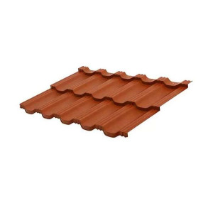 Модульная металлочерепица Aquasystem (Аквасистем) Гётеборг 0,5 мм GreenCoat Pural Matt BT RR750 MATT терракотовый