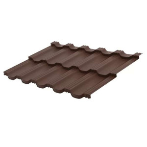 Модульная металлочерепица Aquasystem (Аквасистем) Гётеборг 0,5 мм GreenCoat Pural BT RAL8017 коричневый