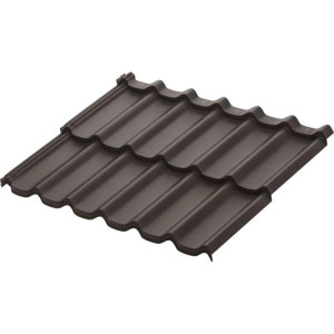 Модульная металлочерепица Aquasystem (Аквасистем) Стокгольм XXL 0,5 мм GreenCoat Pural Matt BT RR 32 MATT коричневый