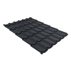 Металлочерепица Grand Line Классик (Classic) v01 0,5 PurLite Matt RAL 7024 мокрый асфальт