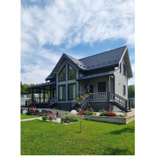 Металлочерепица Grand Line Классик (Classic) v01 0,5 PurLite Matt RAL 7024 мокрый асфальт