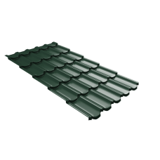 Металлочерепица Grand Line Квинта плюс 3Д (Kvinta plus 3D) 0,45 Drap TX RAL 6005 зеленый мох