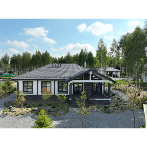 Металлочерепица Grand Line Классик (Classic) v01 0,5 Satin Matt TX RAL 7024 мокрый асфальт