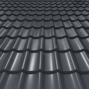 Металлочерепица Стинержи (Stynergy)  СМ Классик CORUNDUM50 RAL 7024 графитовый серый 0.50