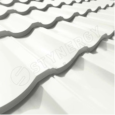 Металлочерепица Стинержи (Stynergy)  Garda CORUNDUM50 RAL 9010 белый 0.50