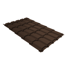 Металлочерепица Grand Line Квадро профи (Quadro Profi) v02 0,45 Drap TwinColor RAL 8017 шоколад