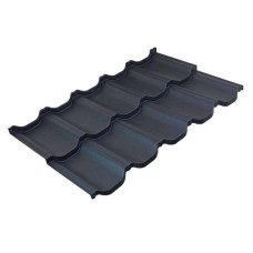 Металлочерепица BudMat (БудМат) коллекция Венеция D-Matt 0.5 цвет Ral 9005 (черный)