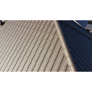 Металлочерепица Grand Line Квинта плюс (Kvinta plus) 0,5 Rooftop Бархат RR 32 темно-коричневый