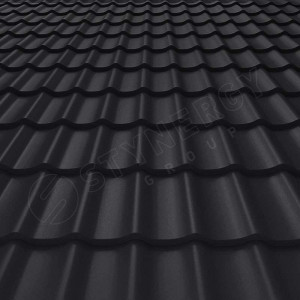 Металлочерепица Стинержи (Stynergy)  — К GRAPHITE45 RAL 9005 глубокий черный 0.45