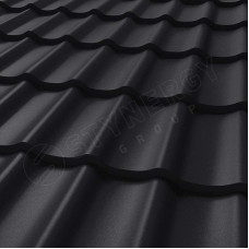 Металлочерепица Стинержи (Stynergy)  — К GRAPHITE45 RAL 9005 глубокий черный 0.45