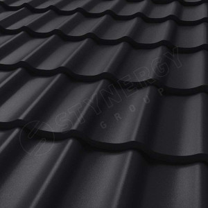 Металлочерепица Стинержи (Stynergy)  — К GRAPHITE45 RAL 9005 глубокий черный 0.45