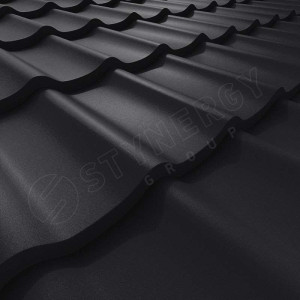 Металлочерепица Стинержи (Stynergy)  — К GRAPHITE45 RAL 9005 глубокий черный 0.45