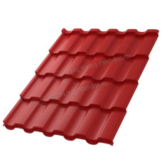 Металлочерепица Металл Профиль Монтекристо S NormanMP ПЭ 01 RAL 3020 красный насыщенный 0.5 мм