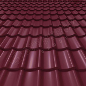 Металлочерепица Стинержи (Stynergy)  СМ Классик CORUNDUM50 RAL 3005 винно-красный 0.50