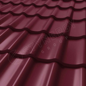 Металлочерепица Стинержи (Stynergy)  СМ Классик CORUNDUM50 RAL 3005 винно-красный 0.50