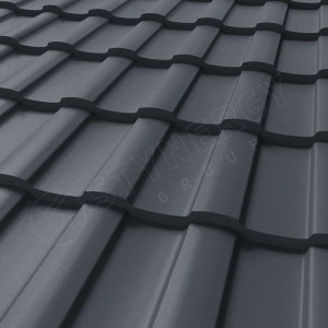Металлочерепица Стинержи (Stynergy)  Stella Rooftop Бархат RAL 7024 графитовый серый 0.50
