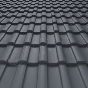 Металлочерепица Стинержи (Stynergy)  Stella Rooftop Бархат RAL 7024 графитовый серый 0.50