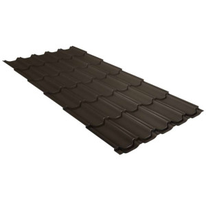 Металлочерепица Grand Line Квинта плюс (Kvinta plus) 0,5 Satin RR 32 темно-коричневый