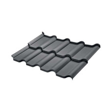 Металлочерепица BudMat (БудМат) коллекция Феррара X-Matt 0.5 цвет 455 (графитовый)