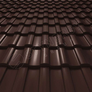 Металлочерепица Стинержи (Stynergy)  Stella Rooftop Кашемир RAL 8017 шоколадно-коричневый 0.50