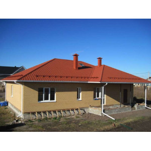 Металлочерепица Grand Line Квинта плюс (Kvinta plus) 0,5 Satin Matt RAL 8004 терракота