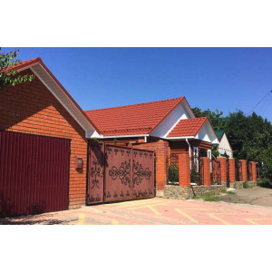 Металлочерепица Grand Line Квинта плюс (Kvinta plus) 0,5 Satin Matt RAL 8004 терракота