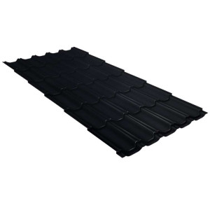 Металлочерепица Grand Line Квинта плюс (Kvinta plus) 0,5 PurLite Matt RAL 9005 черный