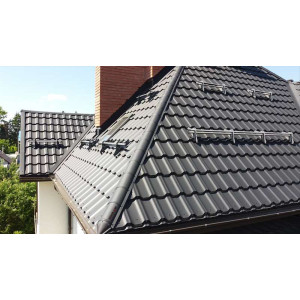Металлочерепица Grand Line Квинта плюс (Kvinta plus) 0,5 Rooftop Бархат RAL 9005 черный