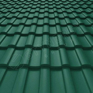 Металлочерепица Стинержи (Stynergy)  — S GRAPHITE45 RAL 6005 зелёный мох 0.45