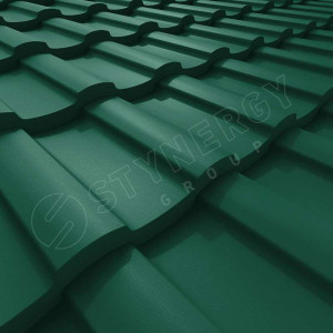 Металлочерепица Стинержи (Stynergy)  — S GRAPHITE45 RAL 6005 зелёный мох 0.45