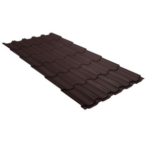 Металлочерепица Grand Line Квинта плюс (Kvinta plus) 0,5 Satin Matt RAL 8017 шоколад