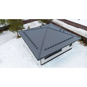 Металлочерепица Grand Line Кредо (Kredo) v01 0,5 Satin RAL 7016 антрацитово-серый