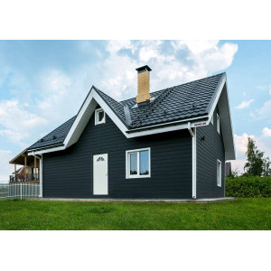 Металлочерепица Grand Line Квинта плюс (Kvinta plus) 0,5 PurPro Matt 275 RAL 7024 мокрый асфальт