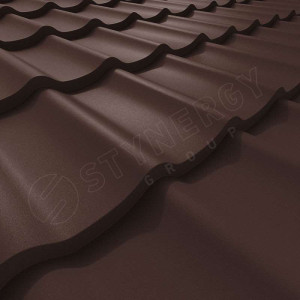 Металлочерепица Стинержи (Stynergy)  — К GRAPHITE45 RAL 8017 шоколадно-коричневый 0.45