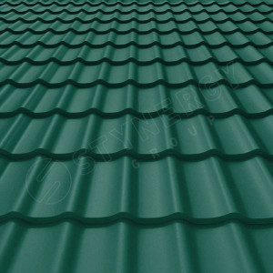 Металлочерепица Стинержи (Stynergy)  — К GRAPHITE45 RAL 6005 зелёный мох 0.45