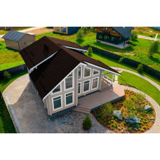 Металлочерепица Grand Line Классик (Classic) 0,5 GreenCoat Pural BT, matt RR 887 шоколадно-коричневый (RAL 8017 шоколад)