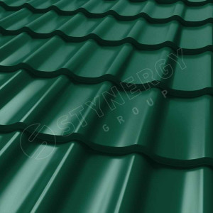 Металлочерепица Стинержи (Stynergy)  СМ Классик CORUNDUM50 RAL 6005 зелёный мох 0.50