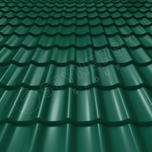 Металлочерепица Стинержи (Stynergy)  СМ Классик CORUNDUM50 RAL 6005 зелёный мох 0.50