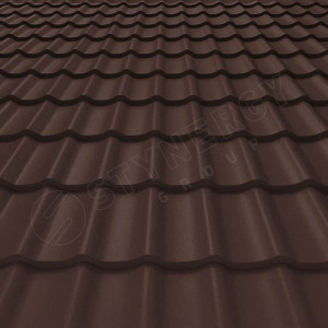 Металлочерепица Стинержи (Stynergy)  СМ Классик Rooftop Бархат RAL 8017 шоколадно-коричневый 0.50