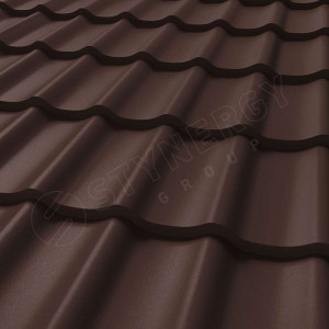 Металлочерепица Стинержи (Stynergy)  СМ Классик Rooftop Бархат RAL 8017 шоколадно-коричневый 0.50
