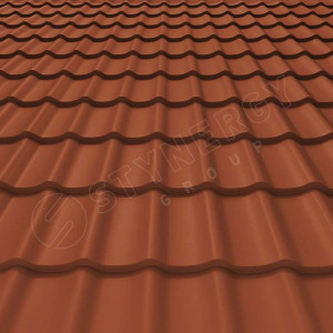 Металлочерепица Стинержи (Stynergy)  СМ Классик Rooftop Бархат RAL 8004 медно-коричневый 0.50